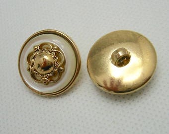 Gold plated ball buttons with wire loop shank 10mm diameter