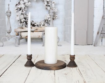 Unity Candle Holder Rustic Wedding Decor