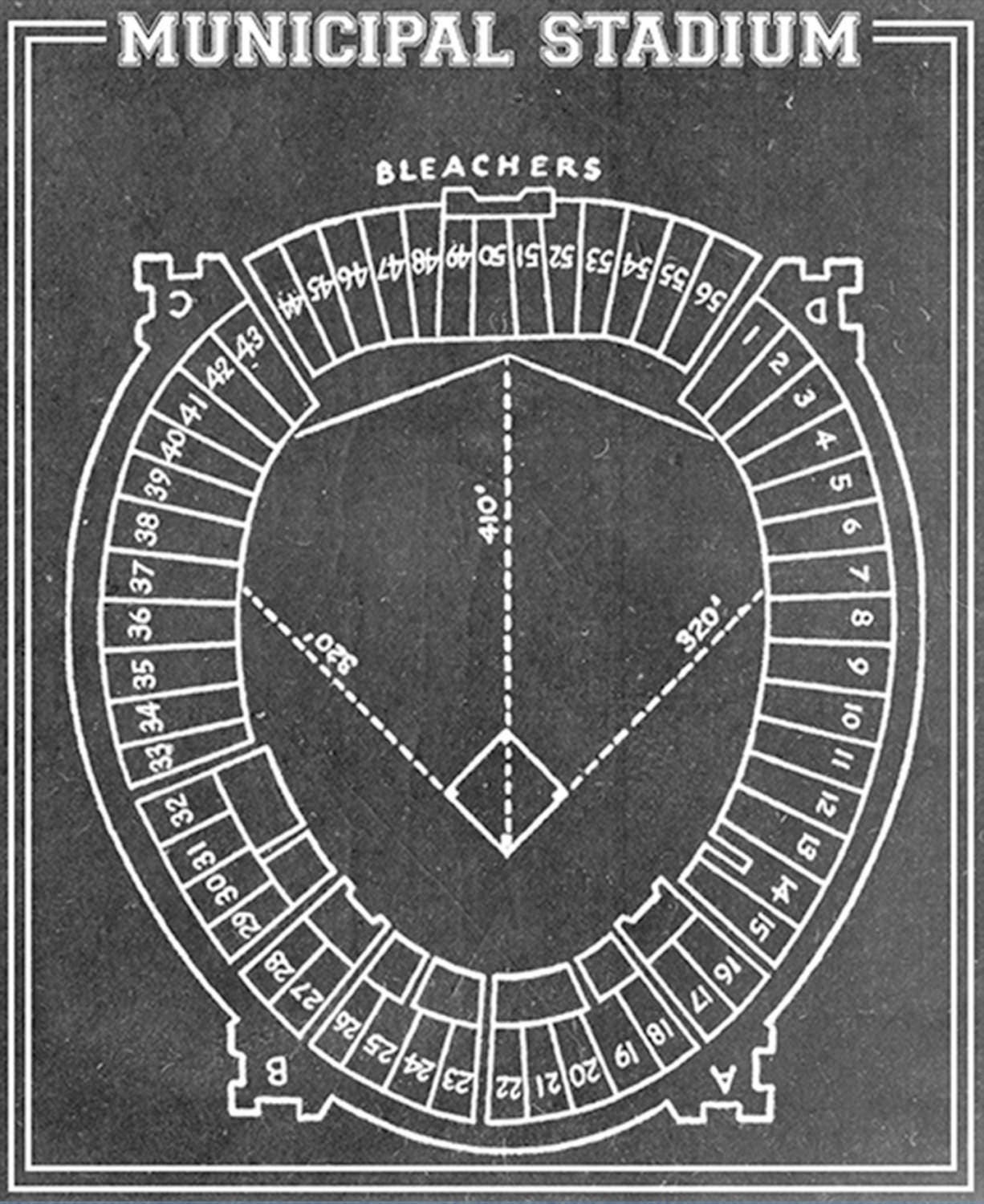 Print of Vintage Cleveland Municipal Stadium Seating Chart ...