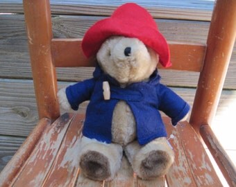 Vintage Tan Paddington Bear with Hat and Coat Plush Stuffed Animal Bean Bag 10” Eden Toys 1975/1981