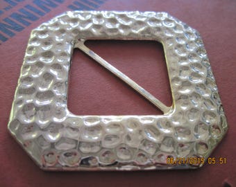 BEAUTIFUL Vintage Gold Hammered LARGE Square Cut Corner Scarf Slider.... 7839..Bridal,gifts 4 Her,gifts for Mom,Summer wear