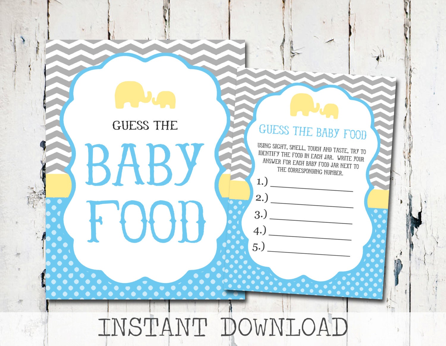 Baby Shower Guess The Baby Food Game Printable Baby Shower