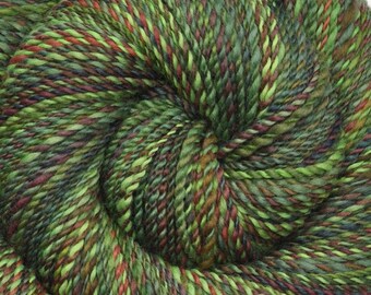 Handspun yarn - Hand painted Blue Faced Leicester (BFL) wool, worsted weight, 250 yards - Chokecherries