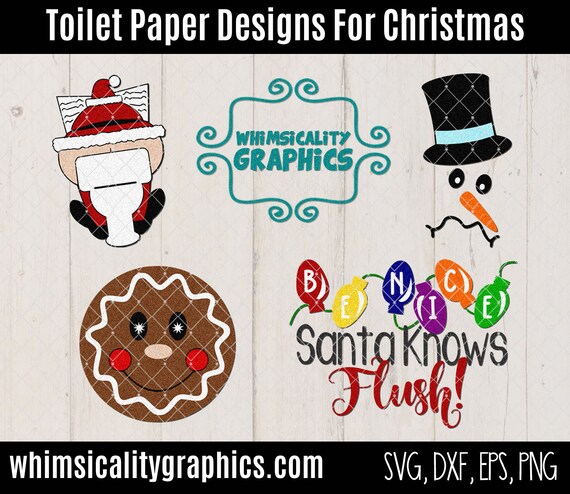 Toilet Paper Designs For Christmas with SVG DXF PNG