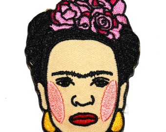 Frida Kahlo Iron On Patch Embroidery Sewing DIY Customise Denim Cotton Cute Feminist Art Mexican Day of the Dead