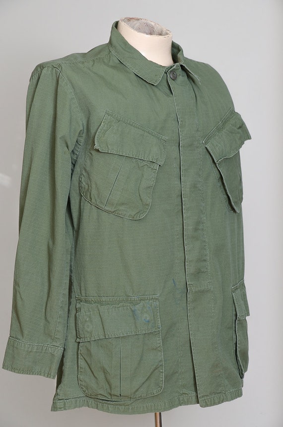 1960s Military Hippie Jacket USMC Vietnam Era Slant Pocket