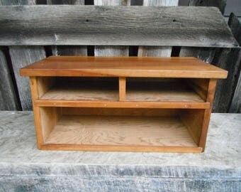 Small Wooden Box Bookshelf - Cubby Headboard or Desk Shelf