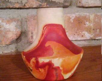 Vintage Nemadji Pottery Vase Swirl Pottery