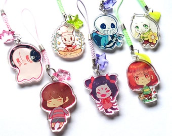 UNDERTALE clear acrylic charms