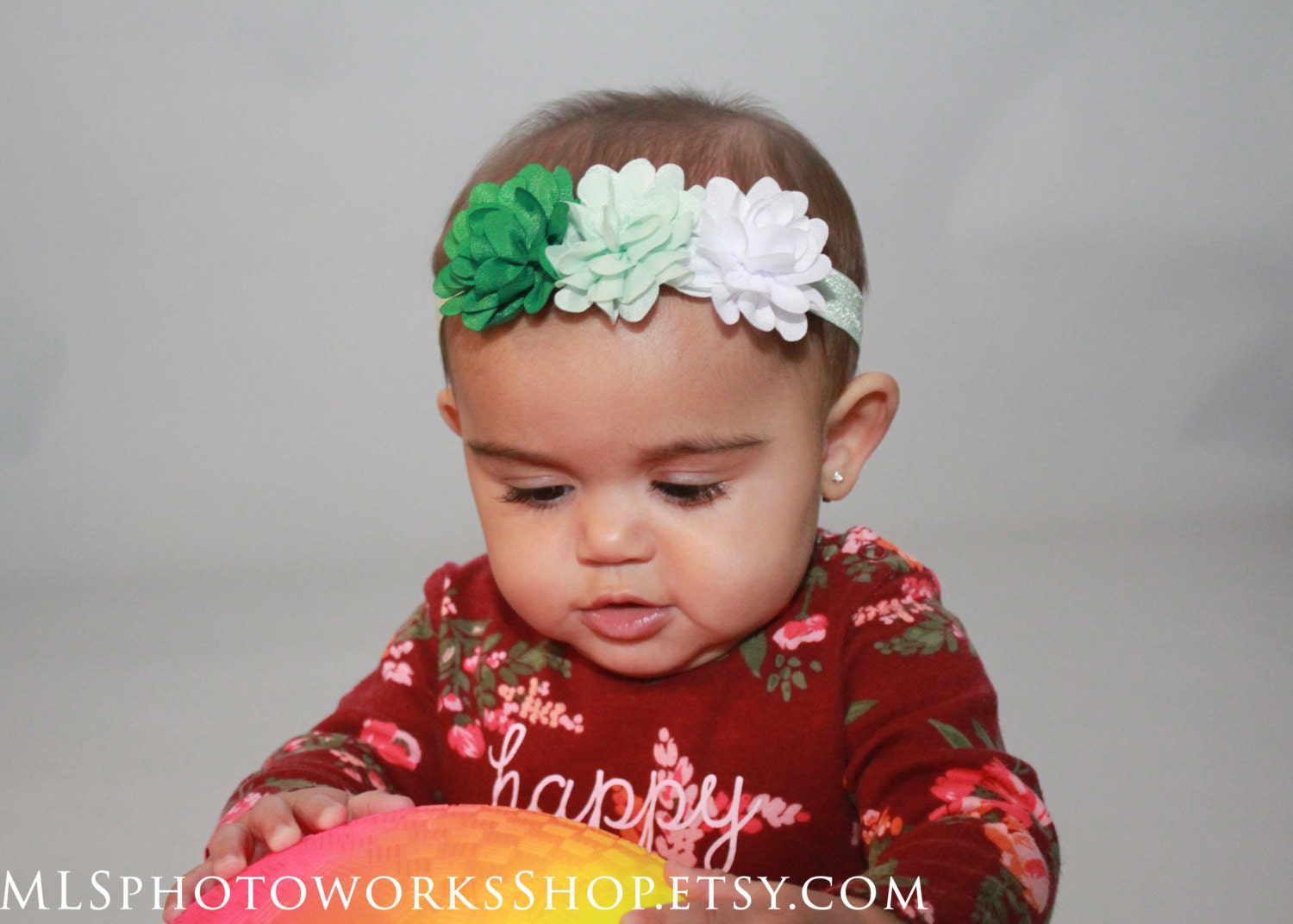 Purple Lavender & White Baby Girl Headband by