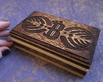 Bassnectar Logo Wood Burned Wooden Box