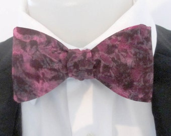 mens bowtie in Pink and Purple design - option of fittings ~ self tie ~ freestyle