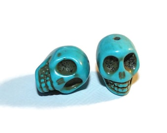Large Howlite Skull Beads - 20mm - 2 Beads (050)