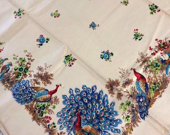 Vlisco table cloth peacock pattern