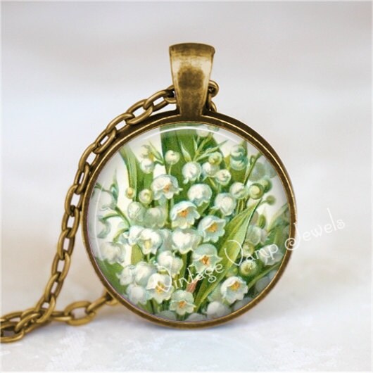 LILY Of The VALLEY Pendant Necklace White Lily Flower Jewelry