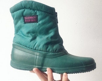 80s insulated teal Sorels snow boots womens 5
