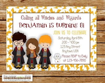 Harry Potter Invitation | Harry Potter Birthday Invitation | Witches and Wizards Invitation | Wizards Birthday Party | Harry Potter Invite
