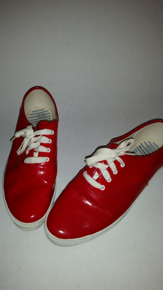 Vintage Keds Style Tennis Shoes 1980's Liz Claiborne Red