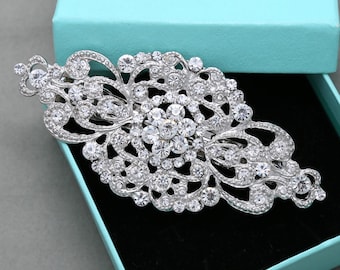 Wedding brooch making, Rhinestone brooch adornment, Sew on Buckle, Hair accessories craft, Wedding headpiece DIY - Loop back, No Pin