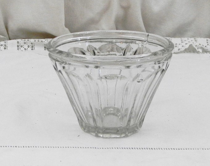 Antique French Thick Glass Traditional Tapered Faceted Glass Jam Jar, French Country Decor, Shabby Chic, Chateau Decor, Kitchen, Jelly Pot Antique French Thick Glass Traditional Tapered Faceted Glass Jam Jar, French Country Decor, Shabby Chic, Chateau Decor, Kitchen, Jelly Pot