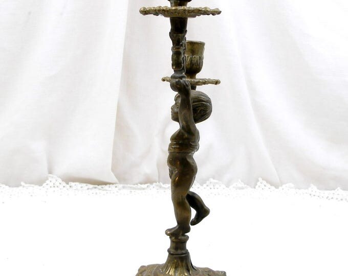 Antique French Bronze Cherub, Angel Candle Holder / Chandelier / Candlestick / Candelabra, Shabby, Chateau, Chic, French Decor, Country