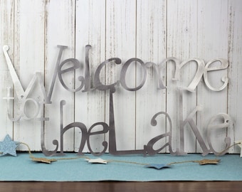 Lake Wall Art welcome to our cottage metal sign lake house decor metal Lake Wall Art welcome to our cottage metal sign lake house decor metal