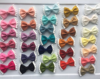 Choose ANY Color // ONE Pom Pom Felt Bow // Nylon Headband // One Size Fits All