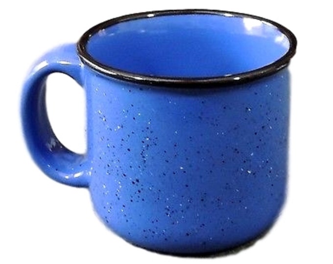 Blue Speckled Coffee Mug, Marlboro Unlimited Coffee Mug, Stoneware Mug, Vintage Unique Coffee Mug, Gift For Christmas