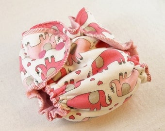 Newborn Fitted Cloth Diaper - Elephants