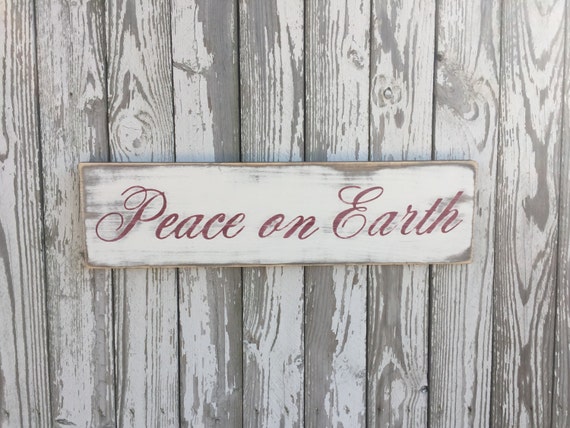 Peace on Earth Sign Color Options wood owace on earth Sign