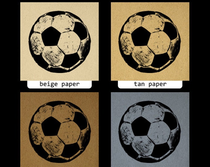 Digital Image Soccer Ball Graphic Sports Printable Soccer Ball Illustration Vintage Download Antique Clip Art Jpg Png Eps HQ 300dpi No.2051