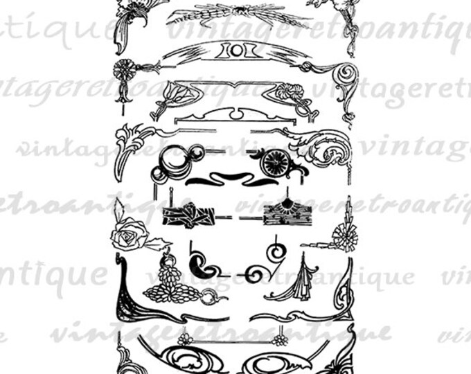 Design Element Elegant Ribbon Digital Graphic Printable Collage Sheet Image Frame Download Antique Clip Art Jpg Png HQ 300dpi No.354