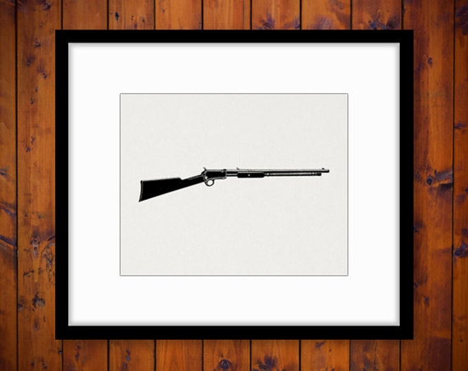 Digital Printable Rifle Download Gun Graphic Illustration Image Vintage Clip Art Jpg Png Eps HQ 300dpi No.3804