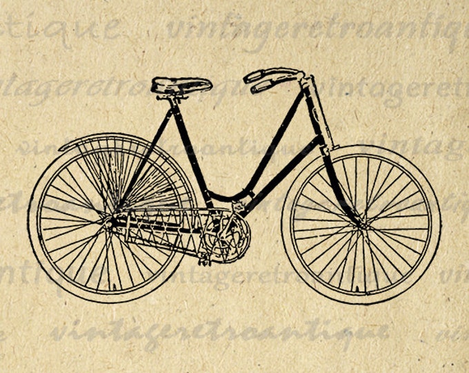 Printable Graphic Antique Bicycle Digital Vintage Bike Image Download Illustration Clip Art Jpg Png Eps HQ 300dpi No.4050