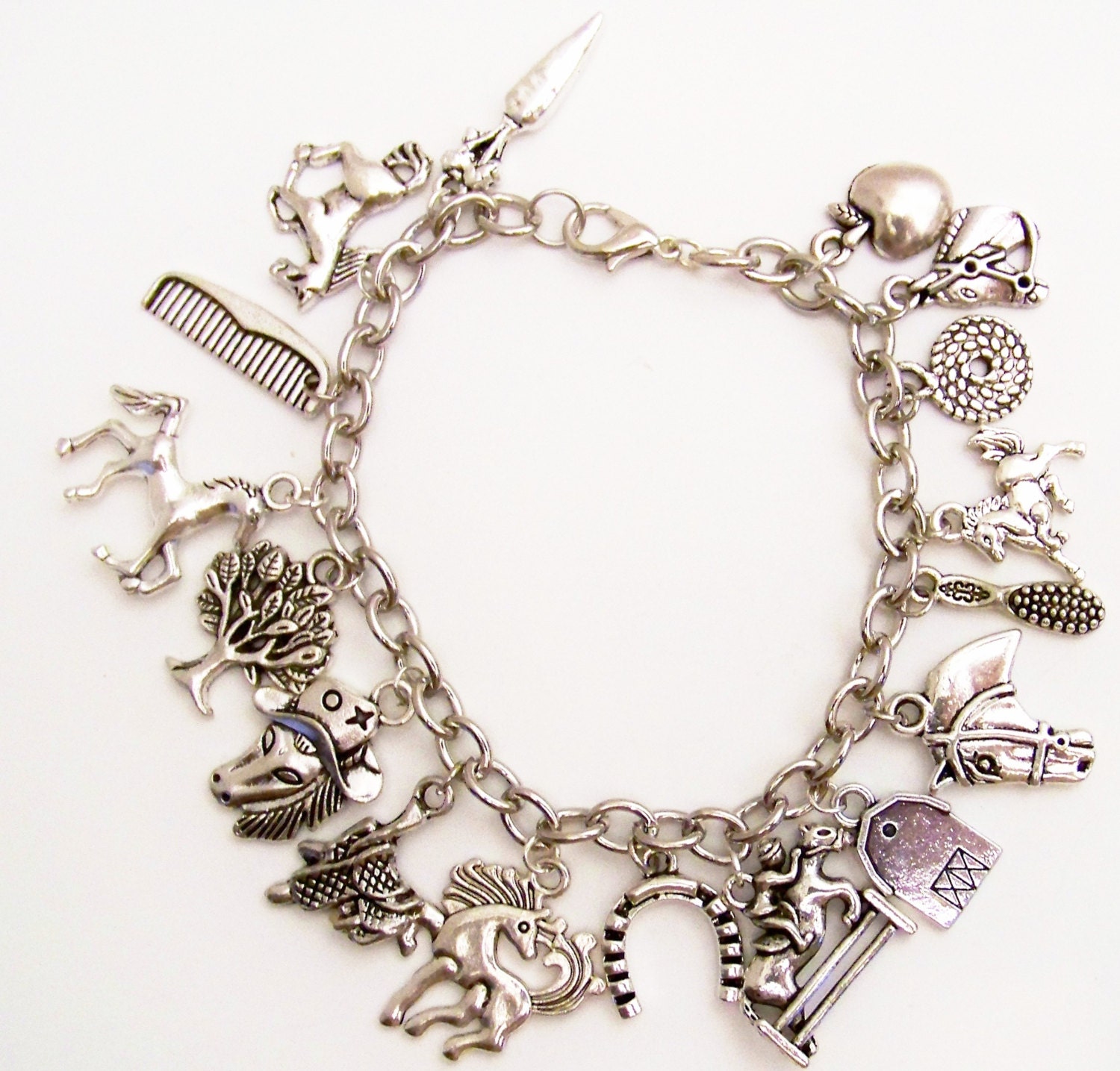 Horse Charm Bracelet Equestrian Jewelry by InspiredDesignsByRob