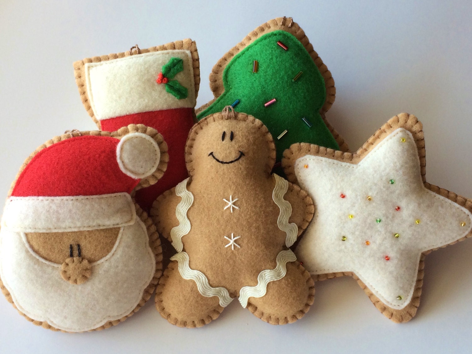 5 large felt christmas cookie ornaments christmas 5 large felt christmas cookie ornaments christmas