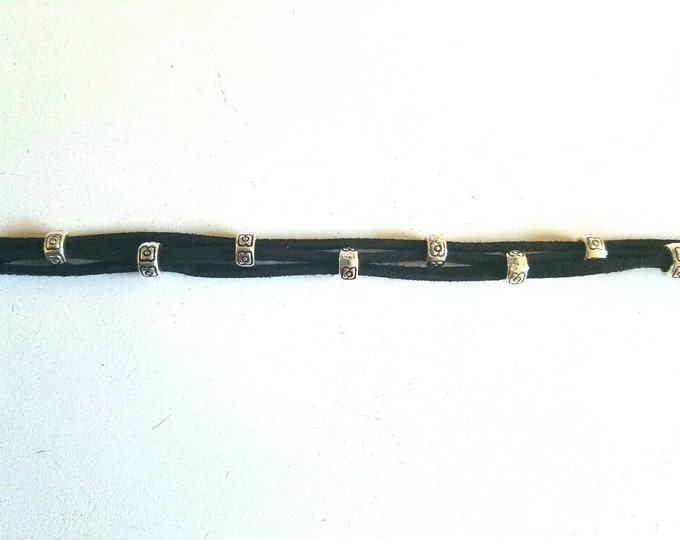 Faux Suede Bead Clamp Choker