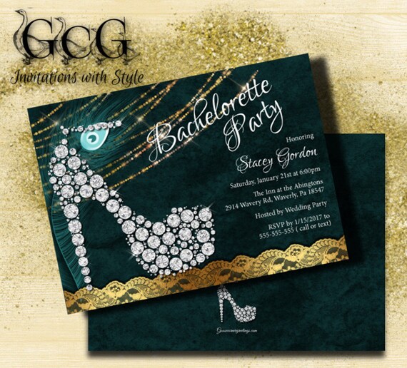 Glitz and Glam Invitation//Bachelorette Party// Bridal Shower