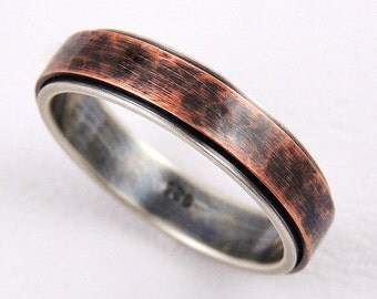 Unique 5mm wedding band - womans ring,mens ring,womens wedding ring,men engagement ring,rustic ring,rustic engagement ring,silver copper