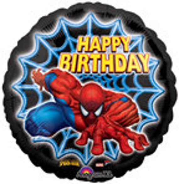 18 Spiderman 'happy birthday' foil balloon super