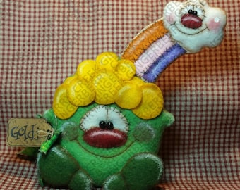 At the Rainbow End Pattern #254 - Primitive Doll Pattern - St. Patrick's - Pot of Gold - Rainbow - Treasure - Luck of the Irish