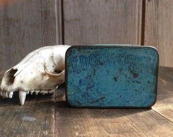 vintage edgeworth tobacco tin / small tobacco tin / small tin / stash tin / smoke tin