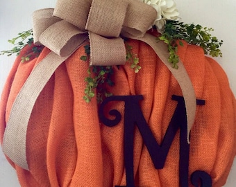 Burlap wreath fall wreath fall decor burlap Burlap home decor pumpkin wreath