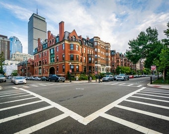 Intersection and crosswalks in Back Bay, Boston, Massachusetts.jpg | Photo Print, Stretched Canvas, or Metal Print.