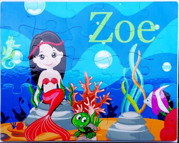 Mermaid Personalized Puzzle 25 pc. Custom 11x14