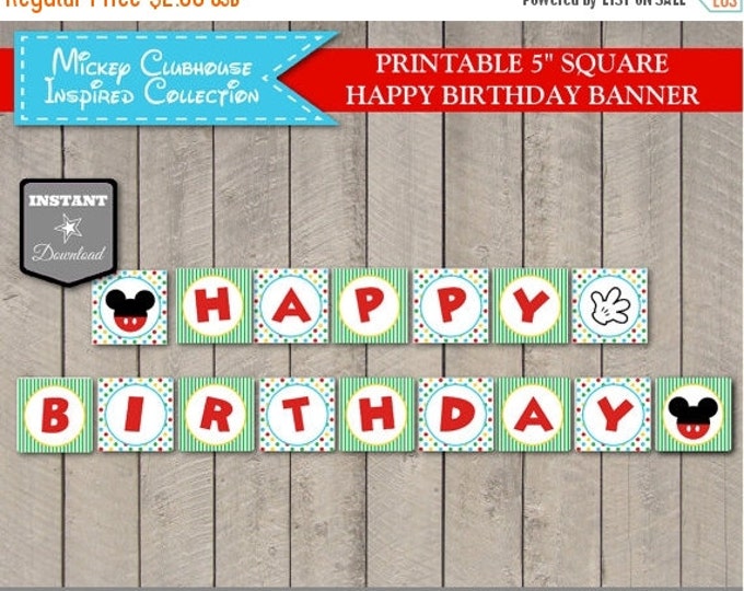 SALE INSTANT DOWNLOAD Mouse Clubhouse Printable Happy Birthday Party Banner / Clubhouse Collection / Item #1636