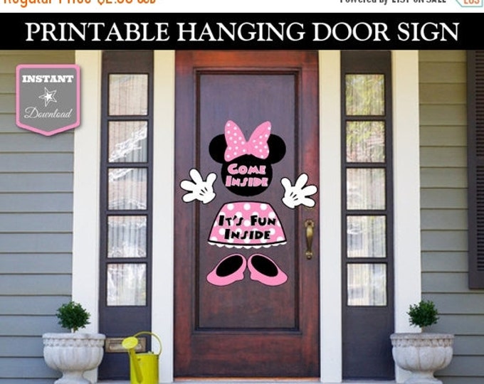 SALE INSTANT DOWNLOAD Printable Light Pink Mouse Hanging Door Welcome Sign / Light Pink Mouse Collection / Item #1840