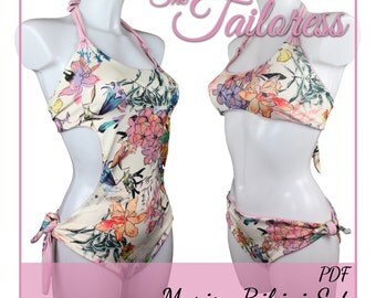 Marisa Monokini and Bikini Swimsuit Bathing Suit Swimwear Digital Sewing Pattern ePattern Instant Download PDF Sewing Pattern Women