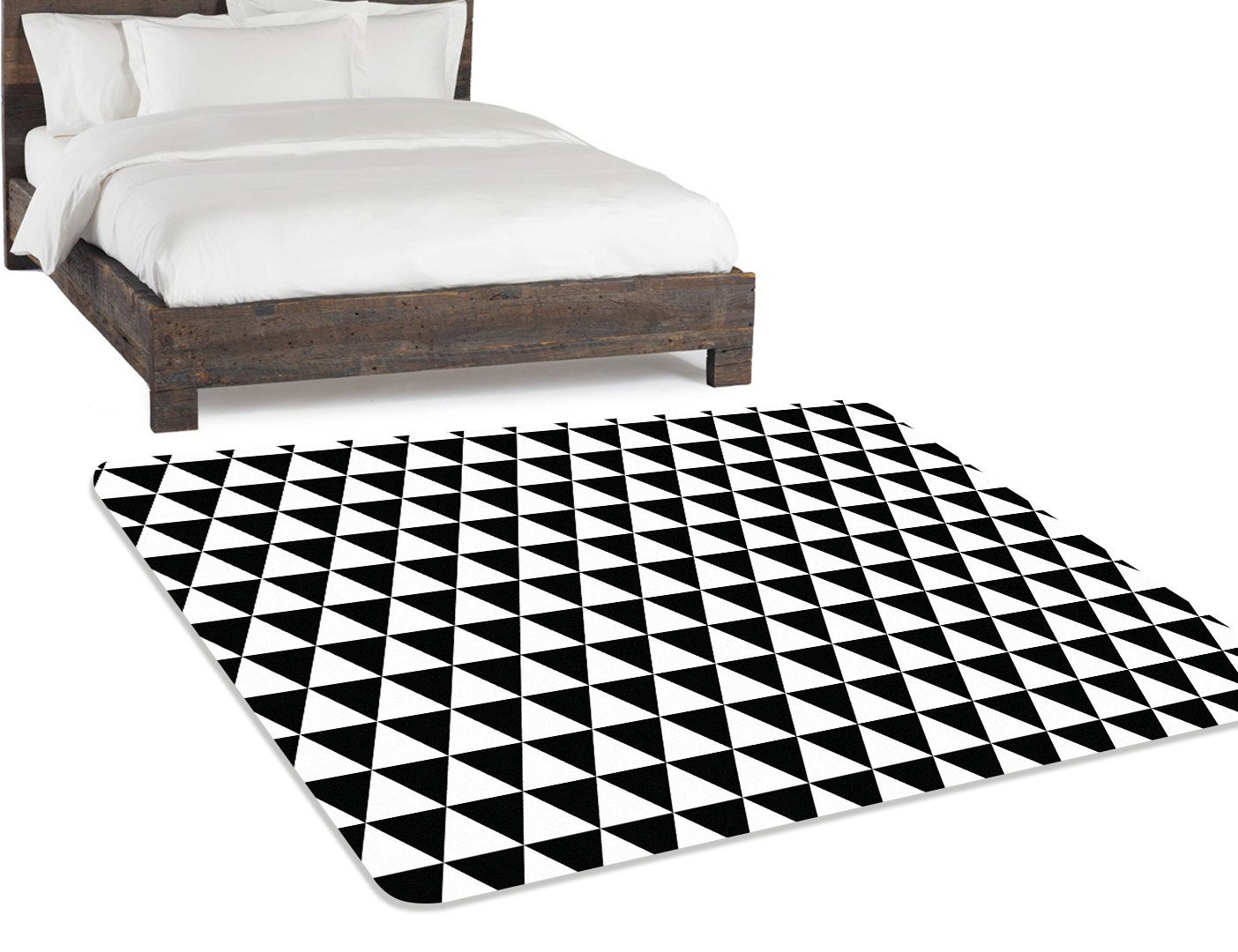 Area Rug 5x8 Black and White Rug Geometric Rug Modern Rug