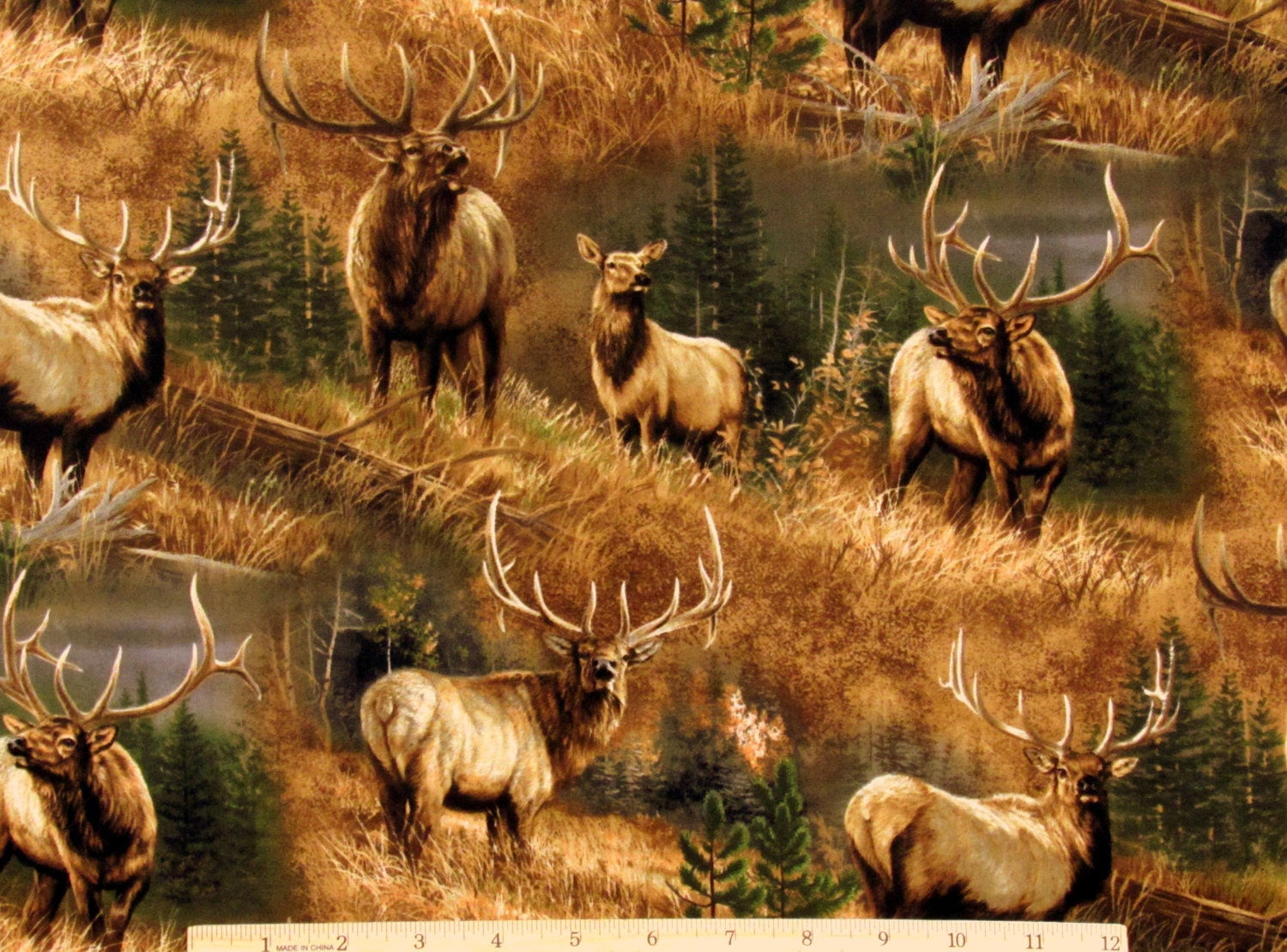 Elk Fabric Calling the Herd Wildlife Fabric From Springs